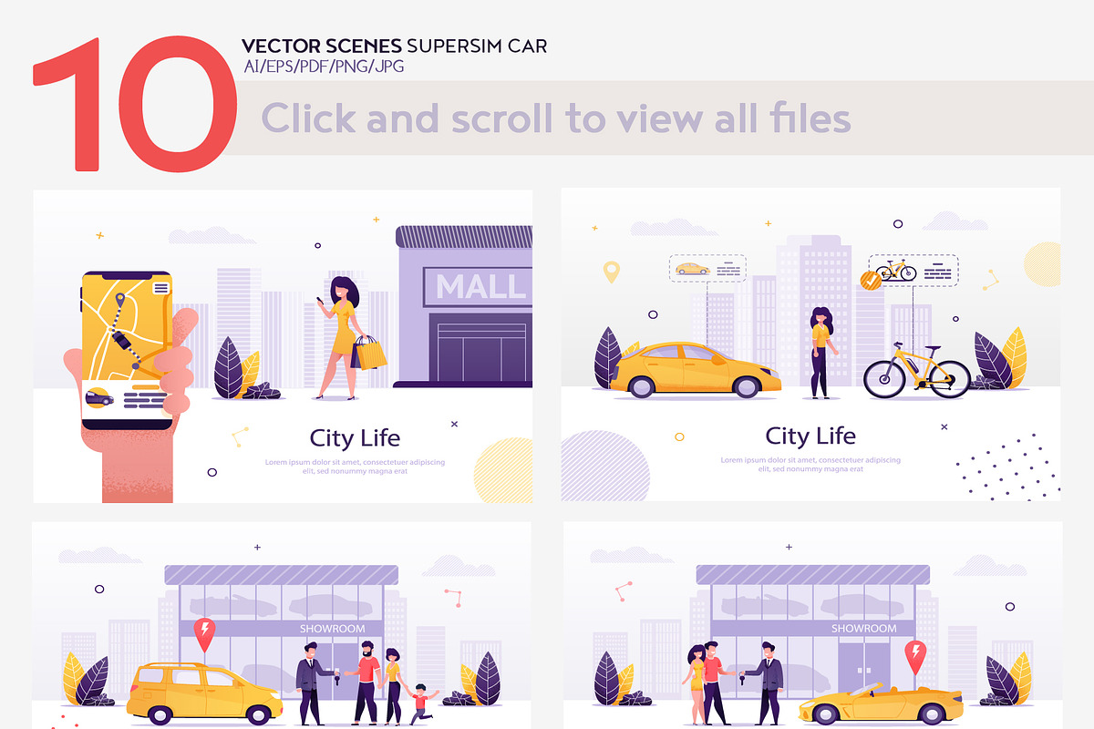 SuperSim Car Vetor Scenes, a Landing Page Template by PavelVinnik (Photo 2 of 2)