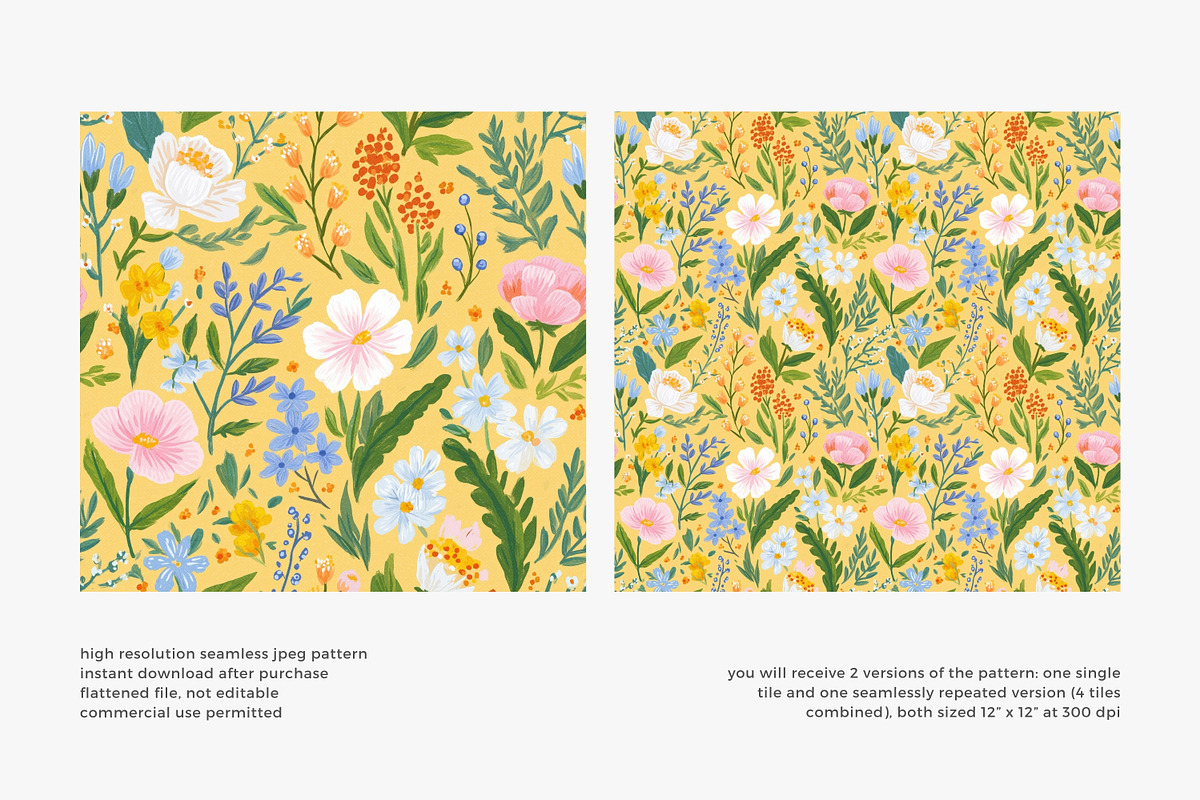 vintage seamless floral pattern set, a Pattern Graphic by Patishop Art (Photo 8 of 14)