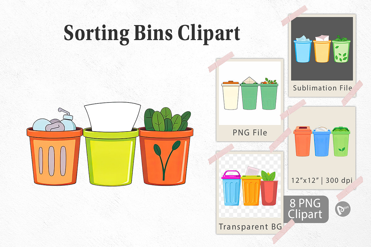 Sorting Bins Clipart, a Graphic by Artnoy (Photo 1 of 5)