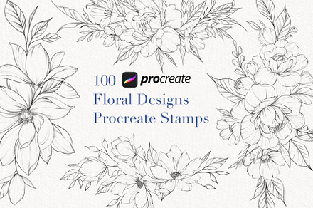 Procreate flower stamp, peony brush, a Brush Add-On by AnnaPolitmerskaja