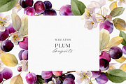 Watercolor Plum Bouquet Clipart, a Decorative Illustration by ThaismotaCreativeCo (Thumbnail 5 of 12)