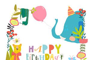Girl Animals celebrating Birthday, a Person Illustration by Maria Starus