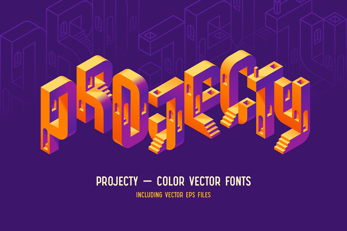 Projecty - Color Vector Font, a Symbol Font by Gleb Guralnyk (Photo 1 of 6)