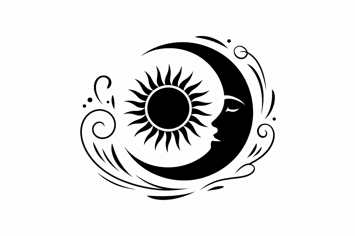 sun and moon surrounded by flowing, an Illustration by Amazin_art (Photo 8 of 25)