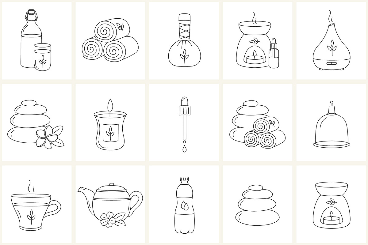 Holistic Medicine Line Icon Set, an Outline Icon by NatalieArtShop (Photo 13 of 15)