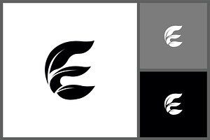Letter E Logo with Leaf Shapes, a Branding & Logo Template by quadrazo