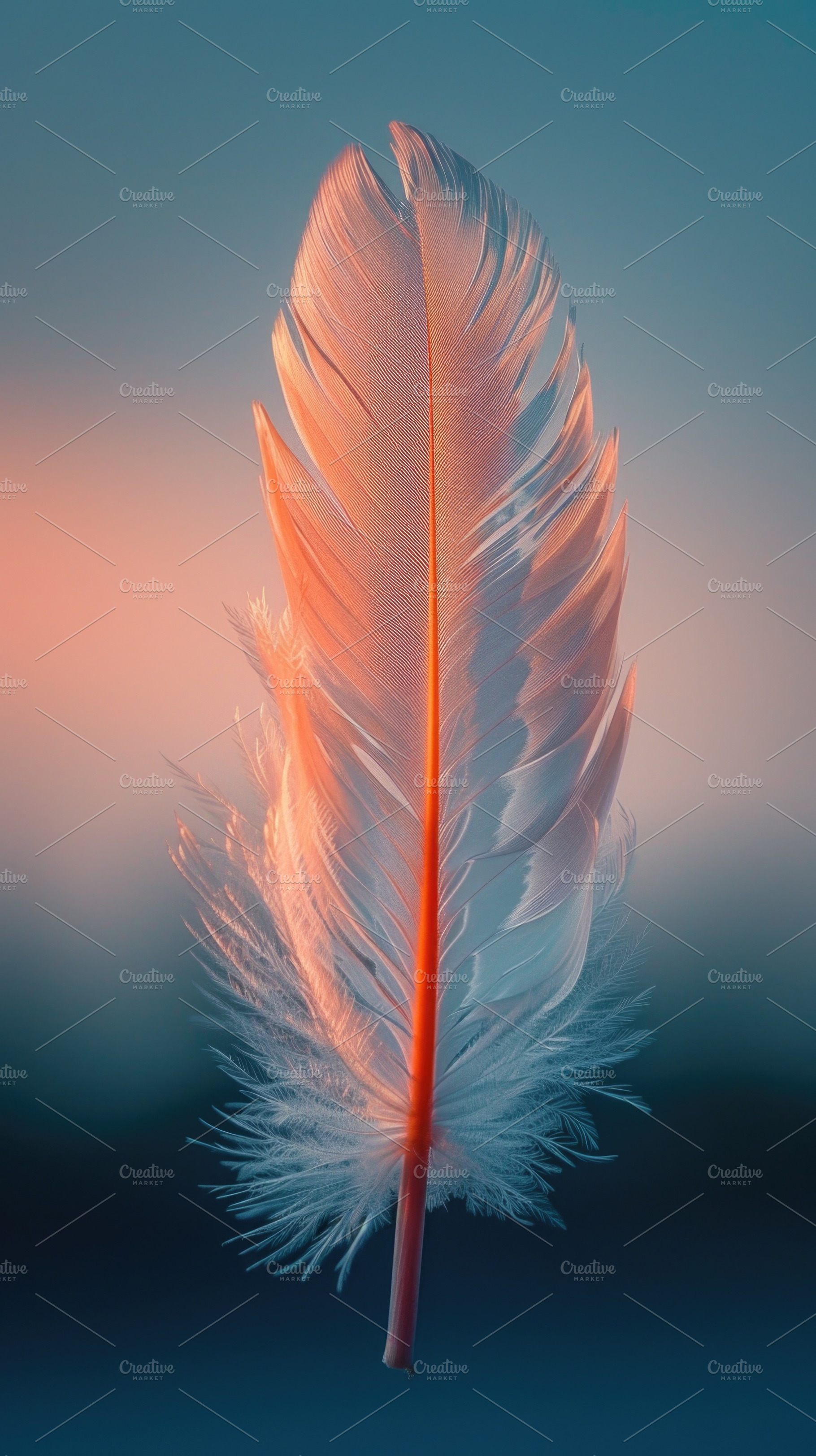 Soft Pastel Feather Macro with Dreamy Blue Background, a Background Photo by José Manuel Gelpi