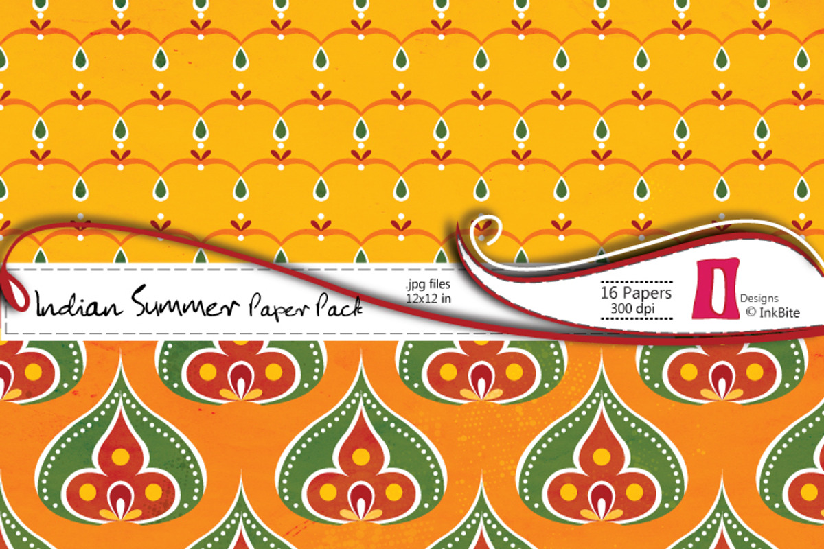 Indian Summer Digital Paper Pack preview 3