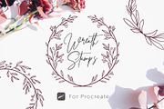 Wreath Stamps | Procreate brushes, a Brush Add-On by Wander Designs (Thumbnail 1 of 7)
