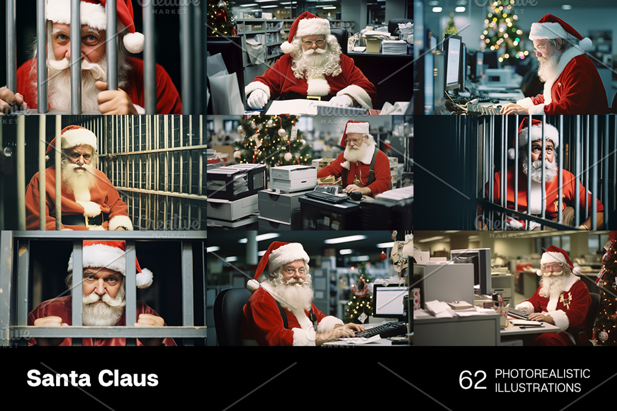 Santa Claus. 62 images, a Holiday Photo by Handmadefont (Photo 4 of 15)