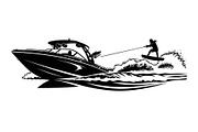 Water Ski Silhouette Vector Bundle, an Illustration by Designs_River (Thumbnail 24 of 51)
