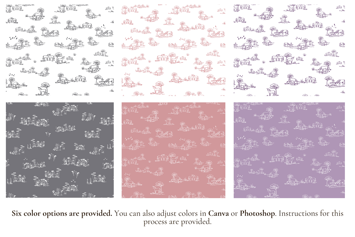 Unicorn Toile de Jouy Pattern, a Background Graphic by Hughes Studio (Photo 2 of 8)