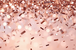 Metallic rose gold confetti, an Illustration by wavebreak