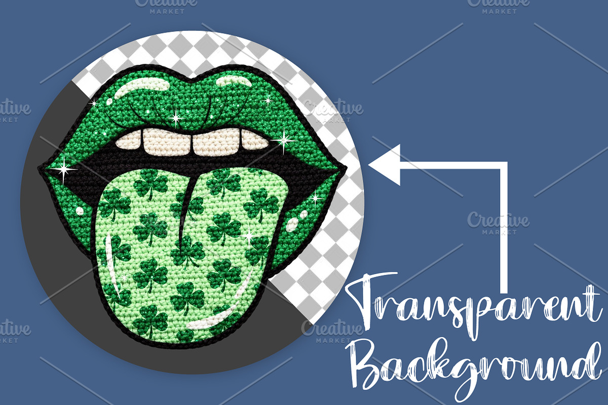 Lucky Shamrock Tongue Lips PNG, an Illustration by Canvas Craft (Photo 2 of 4)