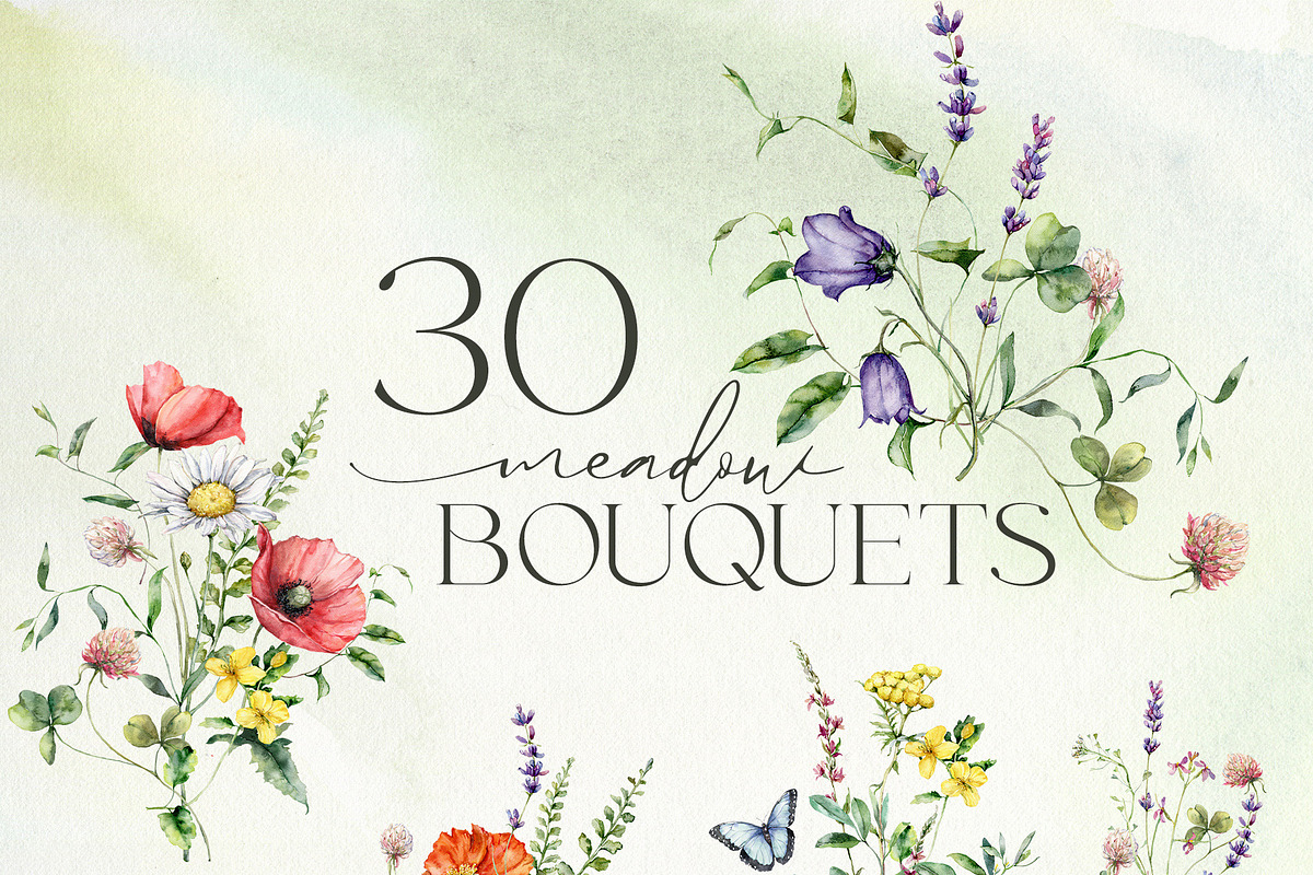 SUMMER MEADOW wildflower watercolor, a Decorative Illustration by Yuliya Derbisheva (Photo 3 of 16)