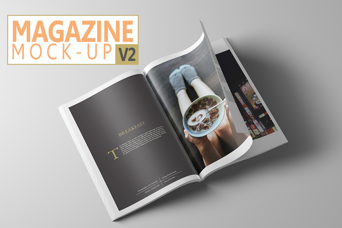 Magazine Mock-Up V2, a Print Template by PositivePixels (Photo 1 of 16)