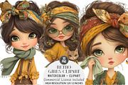 Retro Girls Clipart Bundle, an Illustration by DreamArtGraphic (Thumbnail 1 of 4)