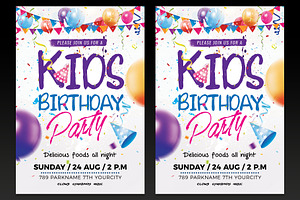 Kids Birthday Party Flyer Template