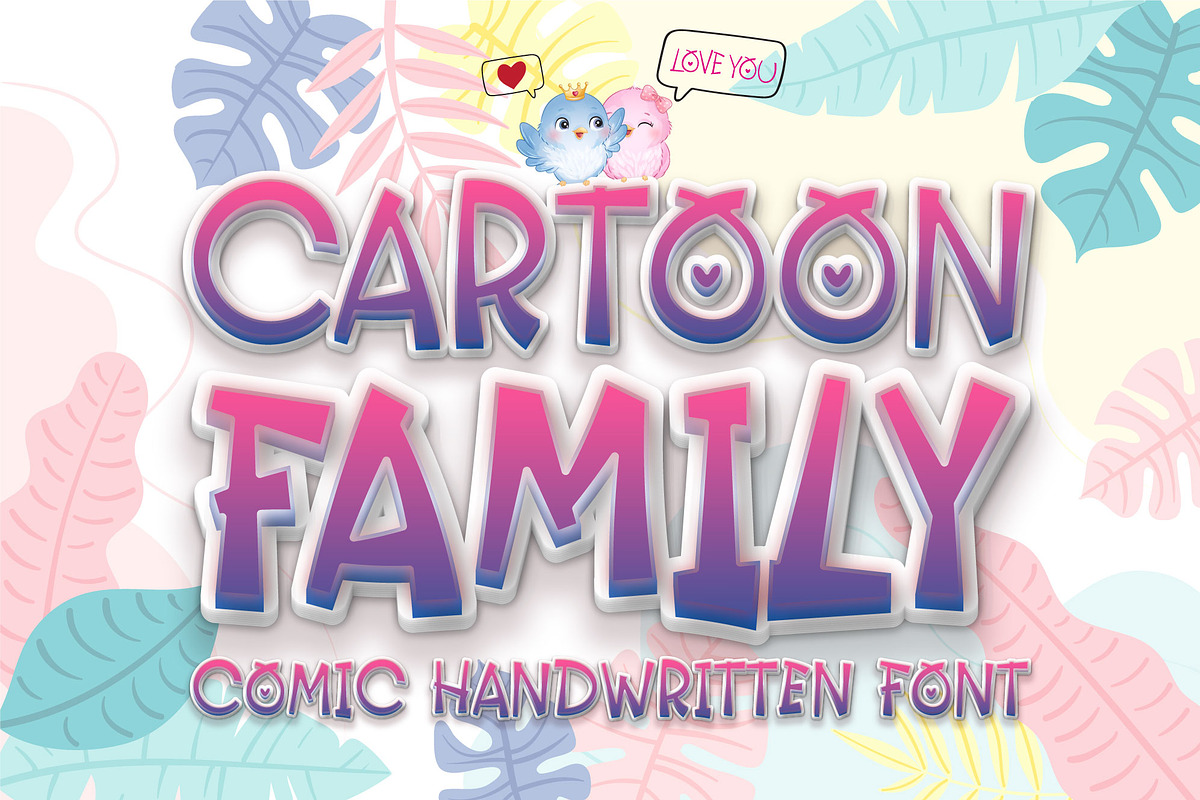 Cartoon Family Font, a Handwritten Font by Nobu Collections (Photo 1 of 9)