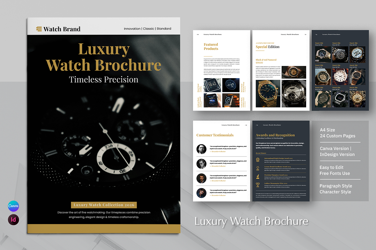 Luxury Watch Brochure | Canva, a Brochure Template by ArtisticLand (Photo 3 of 11)
