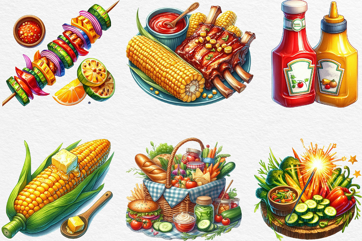 Summer BBQ Party Clipart, an Illustration by Black Bird Studio (Photo 6 of 6)