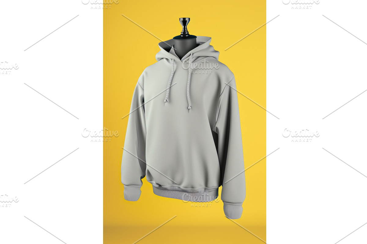 A gray hoodie on a mannequin head, an Illustration by tilialucida