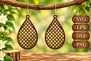 Lattice Mesh Earring Laser SVG File, an Object Graphic by Libby Wishes (Thumbnail 1 of 3)