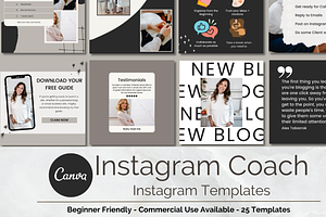 Grey Instagram Template for Coaches
