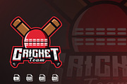 Cricket Team Mascot Logo Template, a Branding & Logo Template by HasnainGFX (Thumbnail 1 of 3)