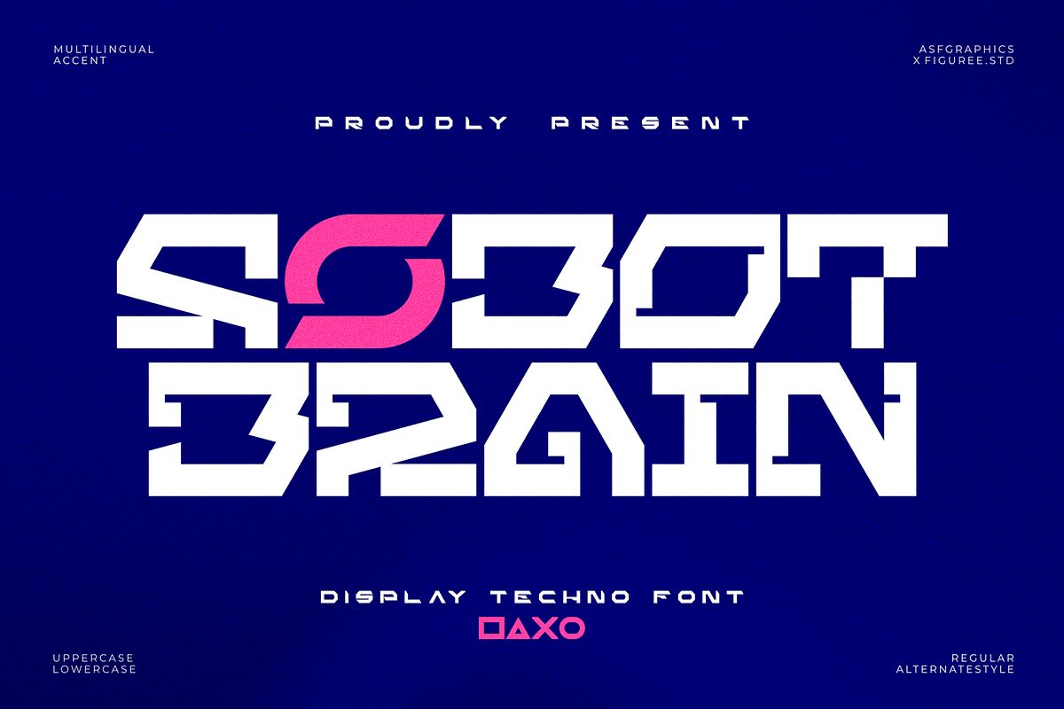 Robot Brain – Display Techno Font, a Symbol Font by figuree studio (Photo 1 of 10)