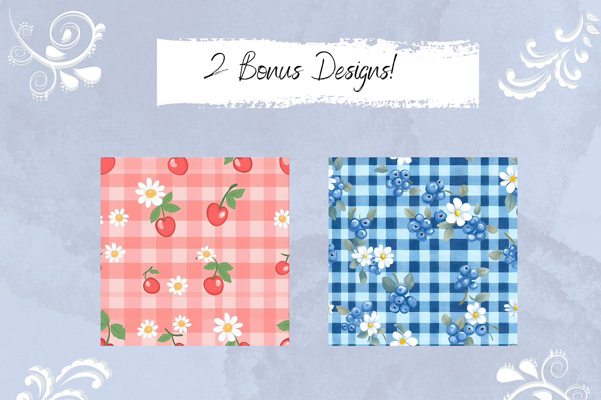 Berries with Flowers in Gingham, a Pattern Graphic by Paper & Pattern Studio (Photo 5 of 9)