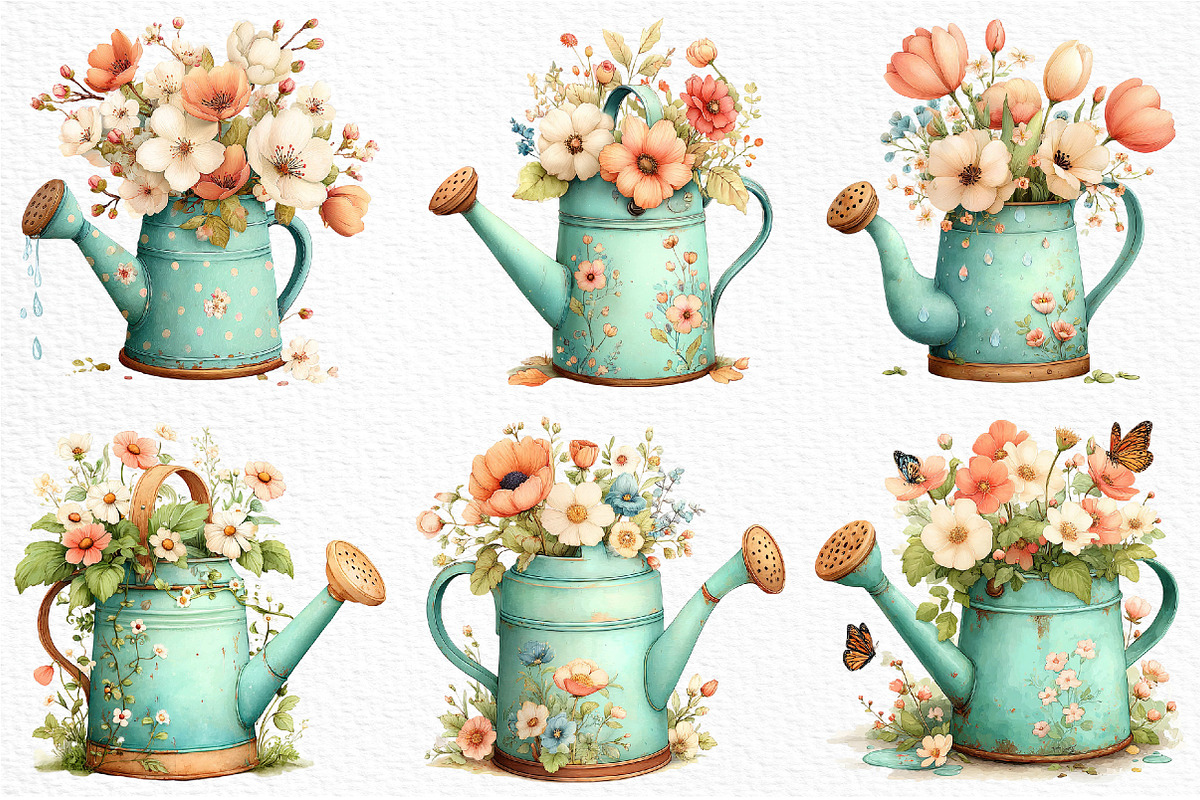 Spring Watering Clipart, an Illustration by Craft Nest (Photo 5 of 12)
