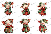 Cute Christmas Piglet Clipart, an Illustration by DreamArtGraphic (Thumbnail 4 of 5)