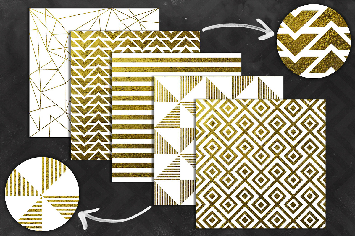Geometric Wht and Gold Pack preview 2