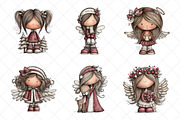 Whimsical Christmas Angel Clipart, an Illustration by SinaCreation (Thumbnail 3 of 7)