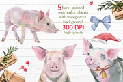 Little Piggies. Watercolor mini set, an Animal Illustration by Nastilustra (Thumbnail 2 of 3)