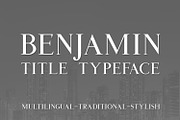 Benjamin Title Typeface, a Serif Font by Kristy Hatswell (Thumbnail 1 of 7)