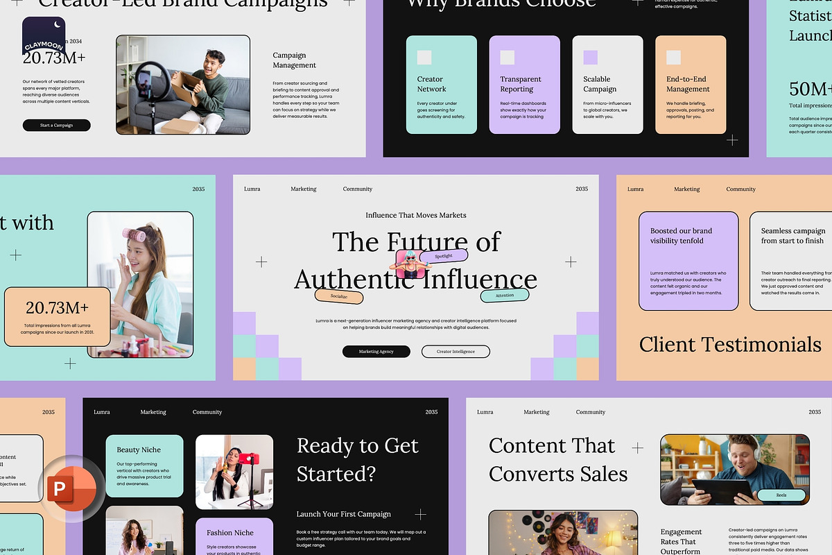Influencer Marketing Agency, a Presentation Template by Claymoon Lab (Photo 2 of 7)