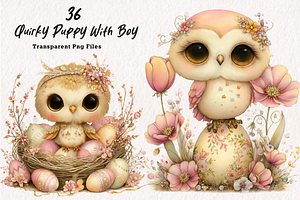 Funny Spring Owl Clipart, an Illustration by CreationArt