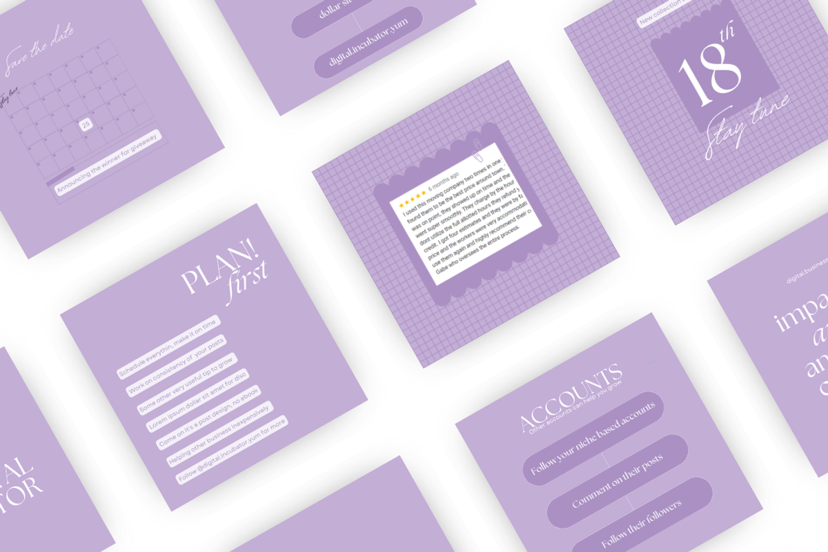 Lavender consistent Instagram Posts, a Social Media Template by digital.incubator.yum (Photo 8 of 12)