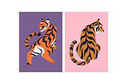 Wild tigers set, cards, patterns, an Animal Illustration by PaperTrident (Thumbnail 5 of 10)