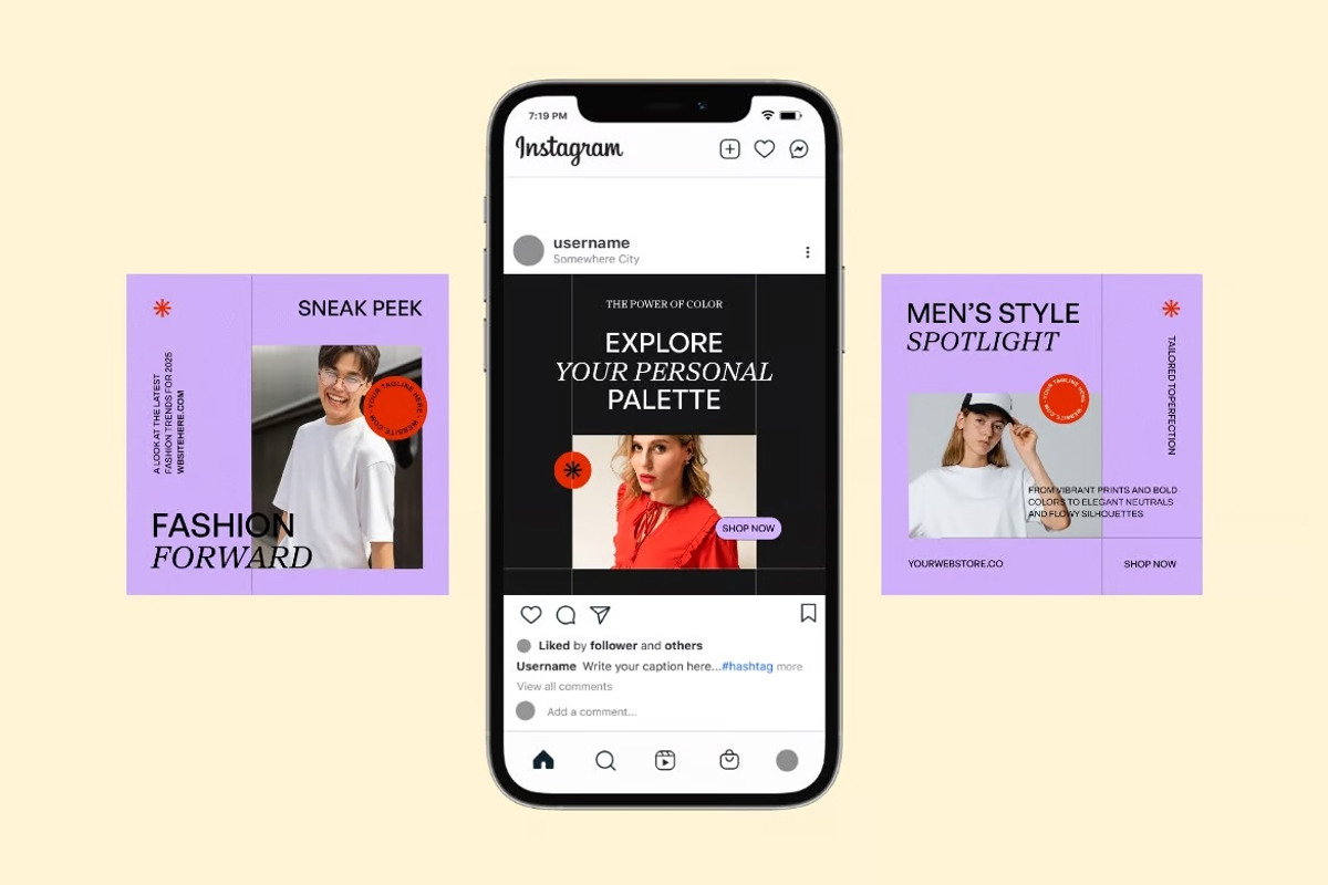 Vibrant Fashion Social Media Templat, a Social Media Template by FDR Studio (Photo 3 of 3)
