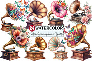 Retro Gramophone Clipart, an Illustration by Rose Art (Thumbnail 1 of 8)
