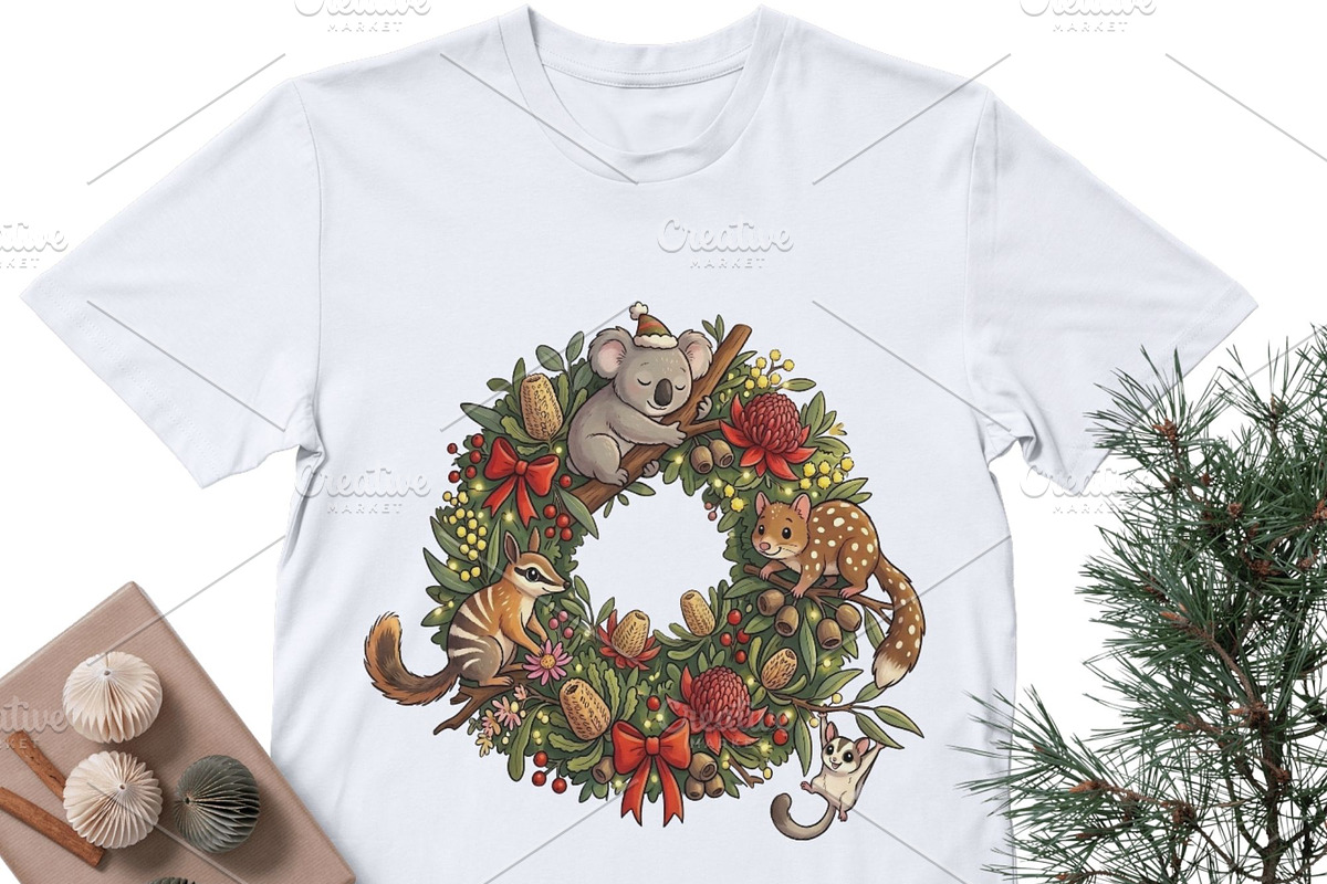 Vintage Australian Christmas Wreath, an Object Graphic by UniqueMe (Photo 5 of 6)