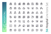 Hospital Line Icons Set, an Outline Icon by Voysla's Shop (Thumbnail 2 of 4)