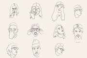 hand sketched faces vector, an Illustration by Tropical Type (Thumbnail 2 of 5)
