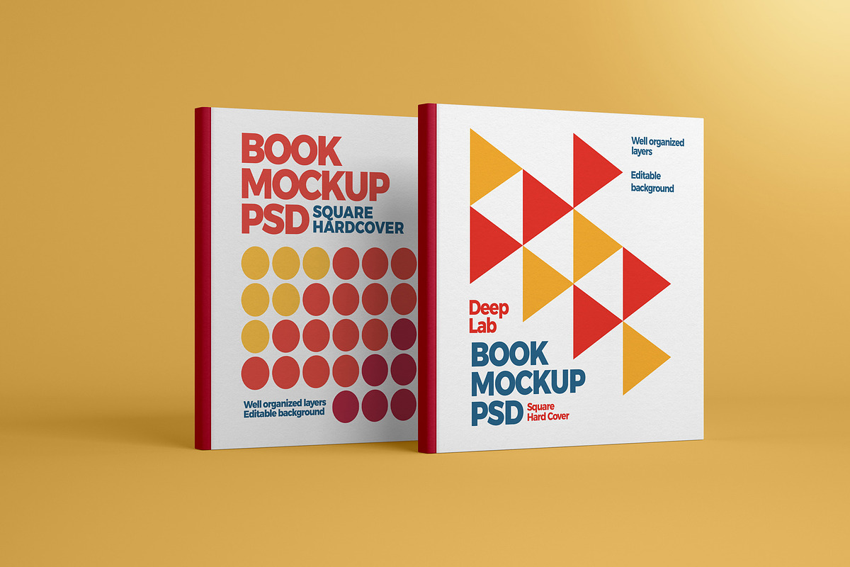 Square Book Hardcover Mockup Set, a Print Template by Deeplab (Photo 7 of 20)
