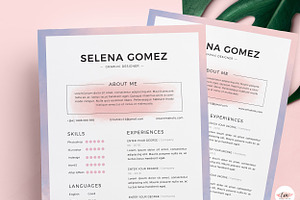 Watercolor Theme Resume Template