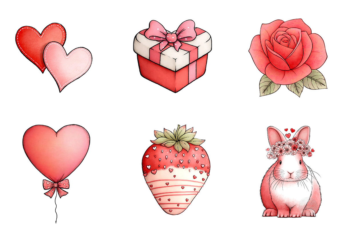valentine's Sublimation clipart, an Illustration by CreationArt (Photo 2 of 6)