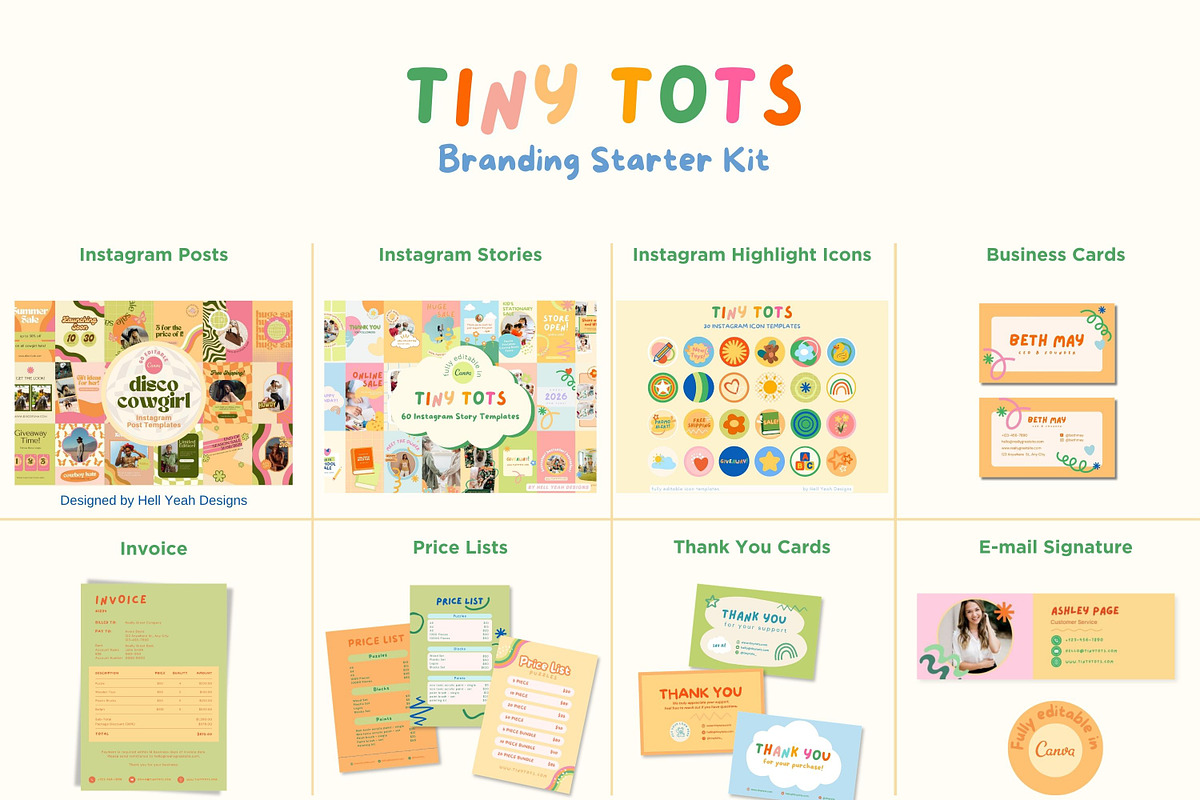 Tiny Tots Branding Starter Kit, a Branding & Logo Template by Hell Yeah Designs (Photo 5 of 19)
